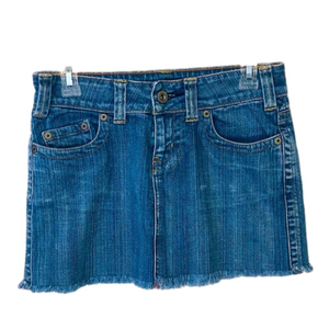 BONGO Distressed Denim Mini Skirt